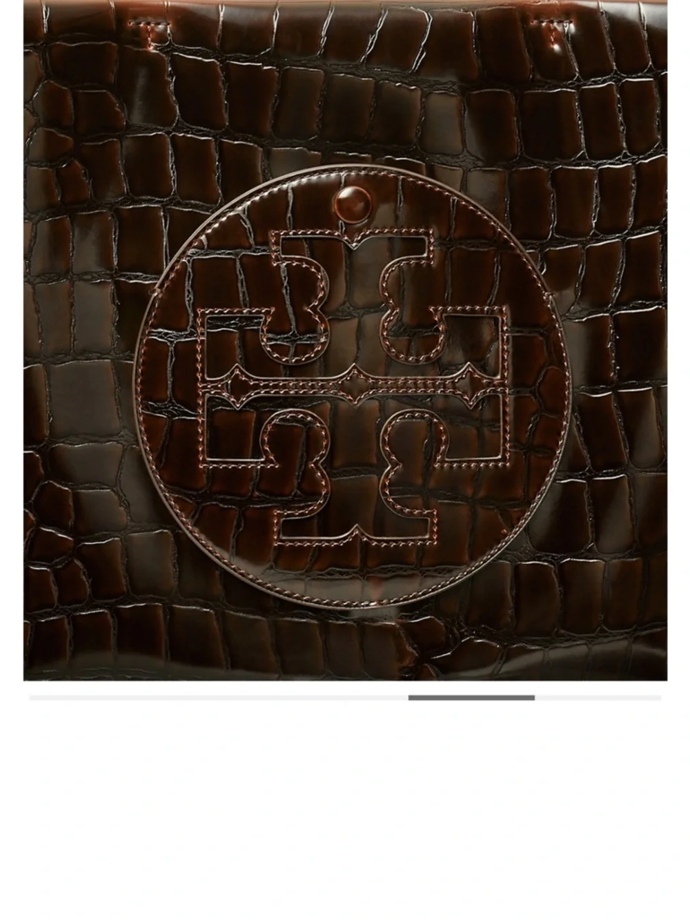 NWOT TORY BURCH ELLA croc embossed small tote. - Picture 7 of 16